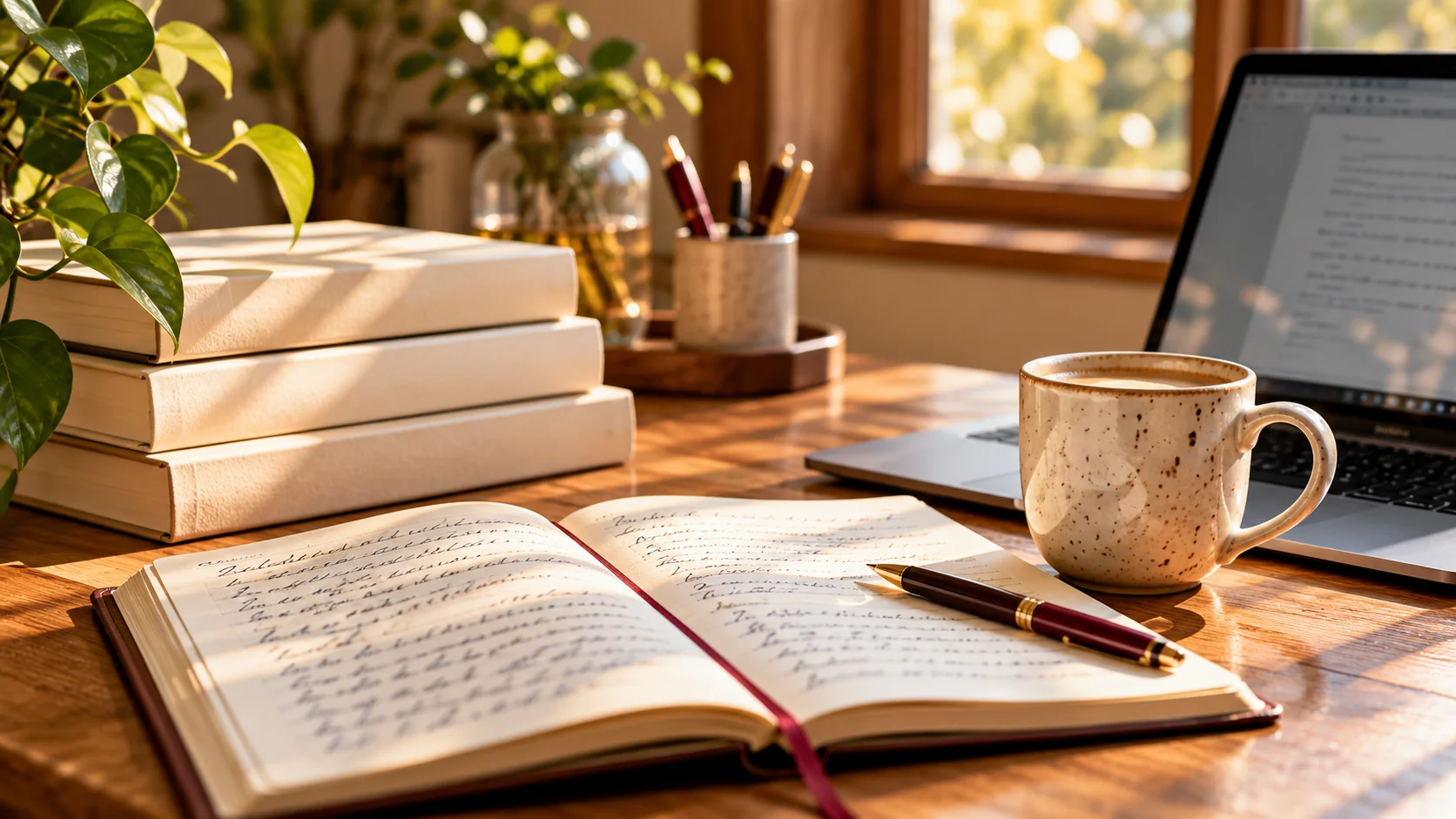 Language study books and notebook